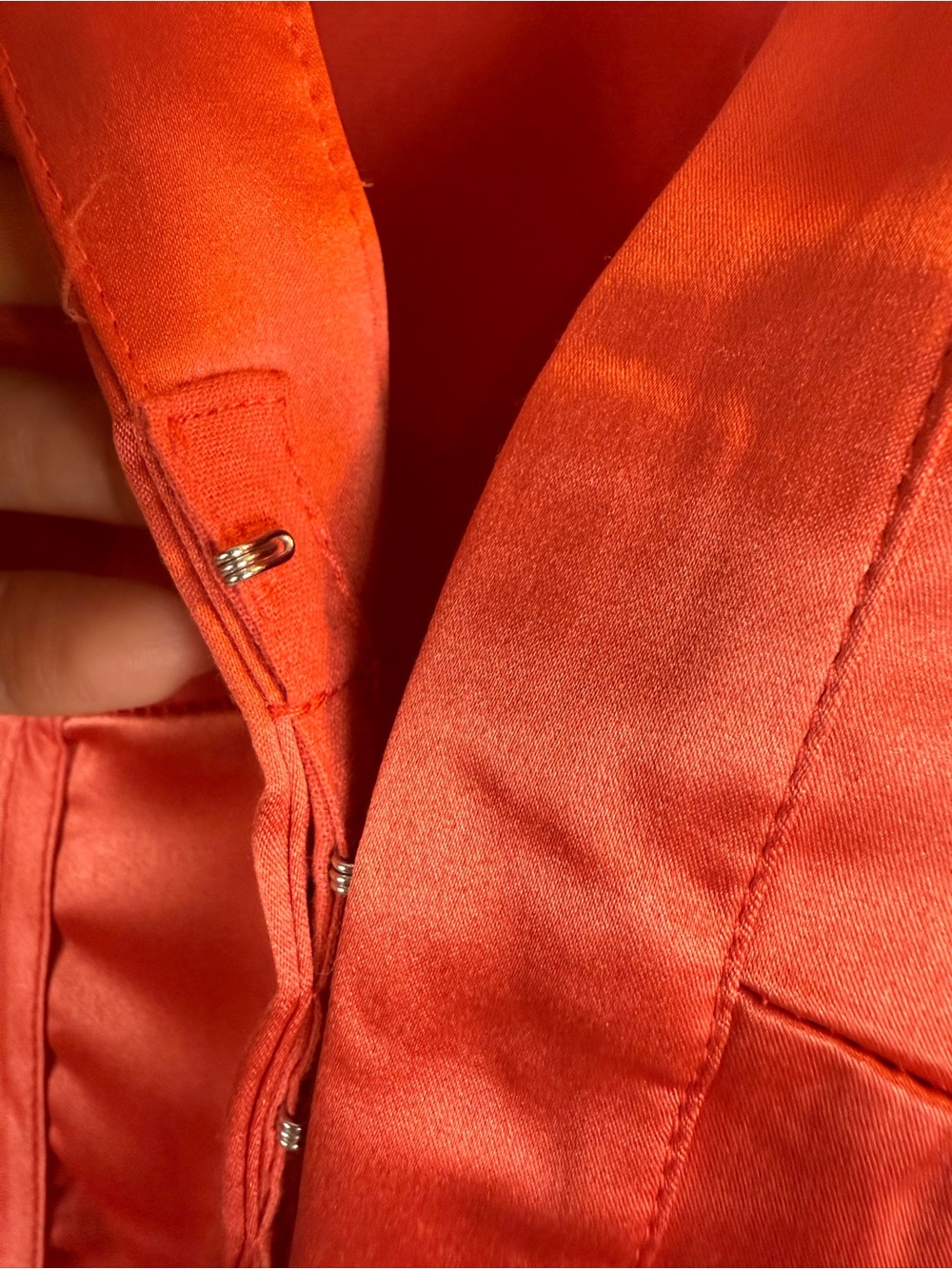 HYFVE Coral Satin Cropped Corset Blouse. Size:S - Picture 9 of 13
